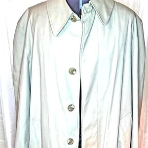 VTG Towncraft Men's Trench Coat Khaki Tan Removable Liner Long Size 40 Reg